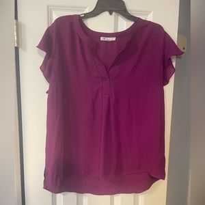 Purple cap sleeved blouse